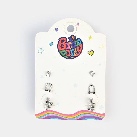 Fancy 3 Pair Stud Earring for Girls