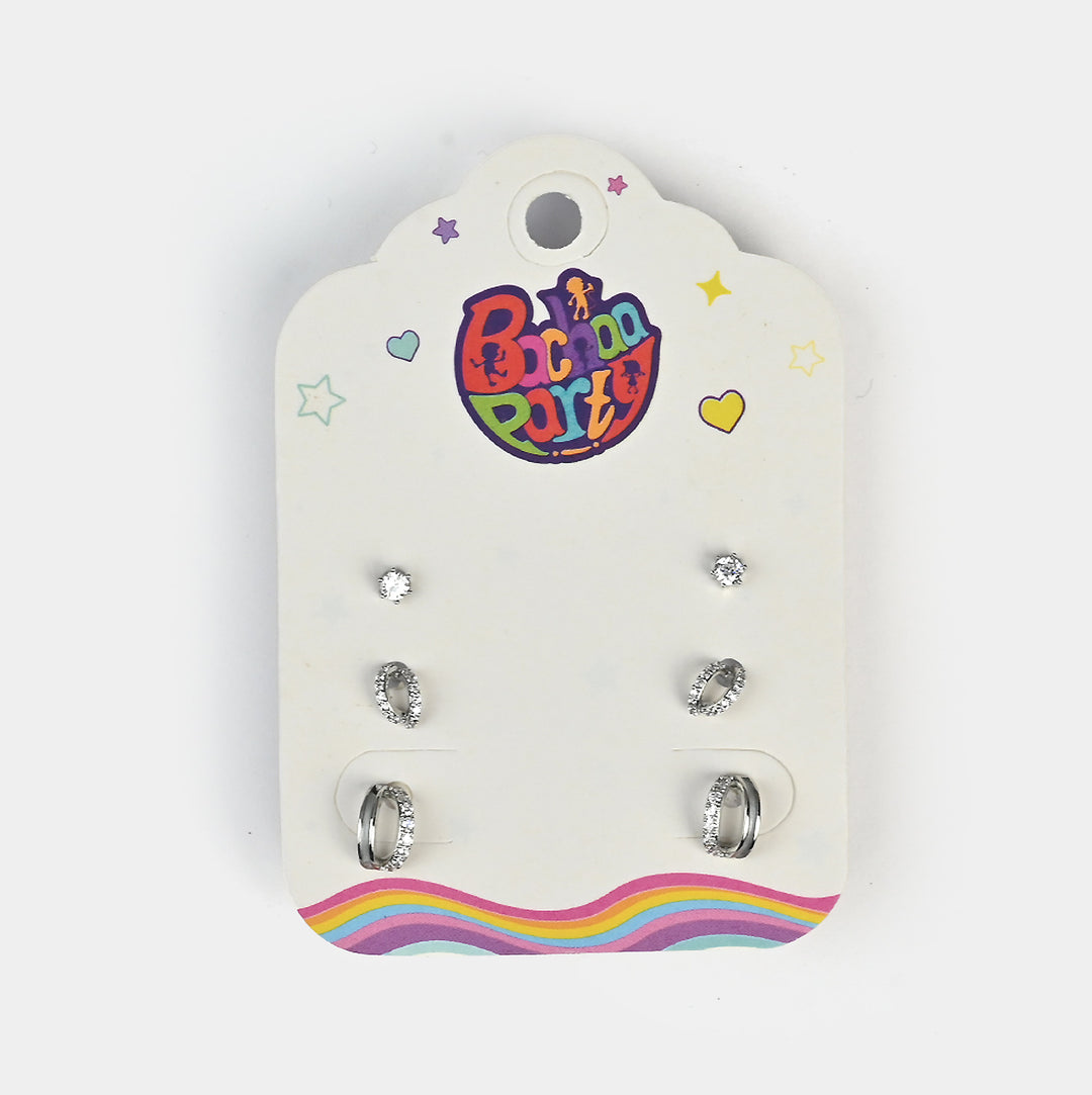 Fancy 3 Pair Stud Earring for Girls
