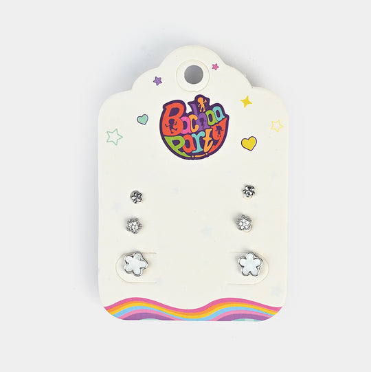 Fancy 3 Pair Stud Earring for Girls