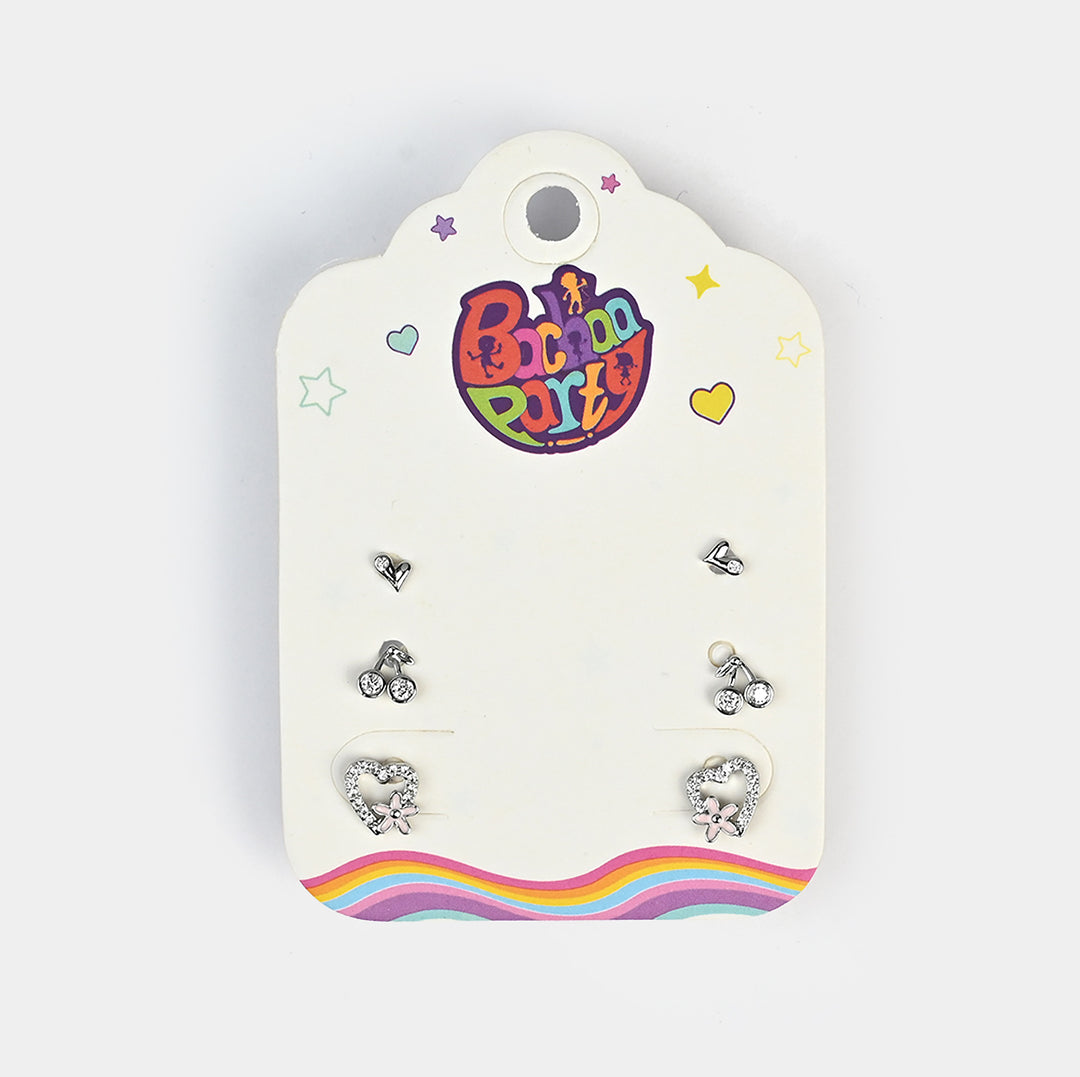 Fancy 3 Pair Stud Earring for Girls
