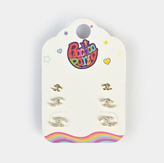 Fancy 3 Pair Stud Earring for Girls