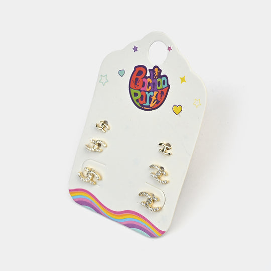 Fancy 3 Pair Stud Earring for Girls