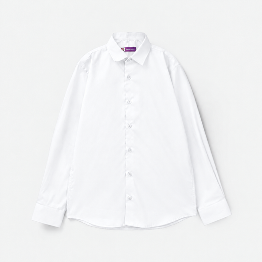 Boys Cotton Poplin Formal Shirt-White