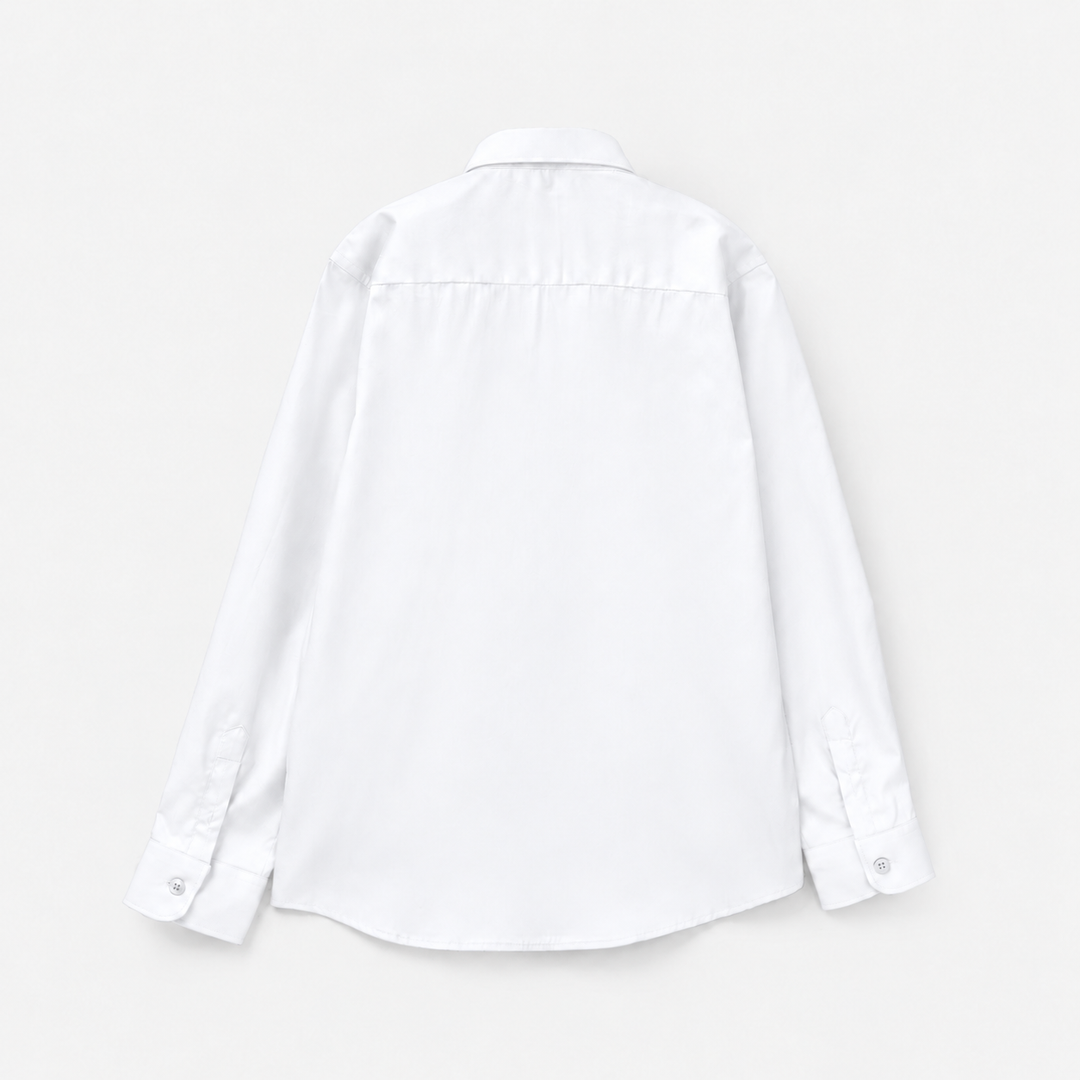 Boys Cotton Poplin Formal Shirt-White