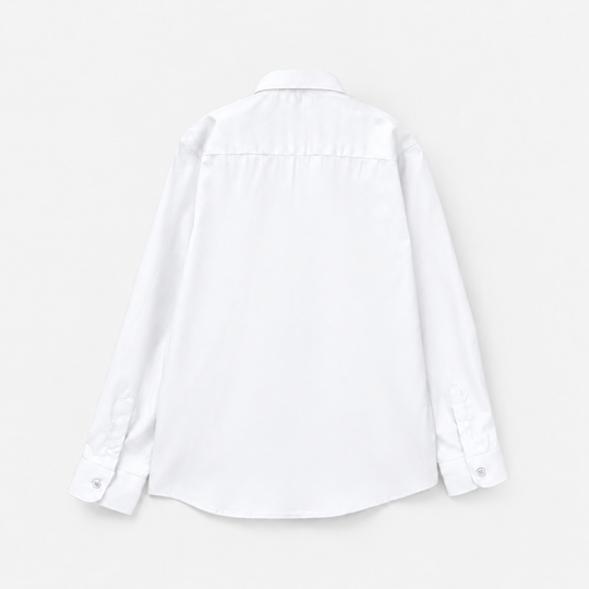 Boys Cotton Poplin Formal Shirt-White