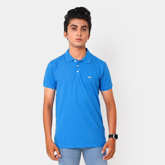 Teens Boys Polo T-Shirt Basic - INDIGO BLUE