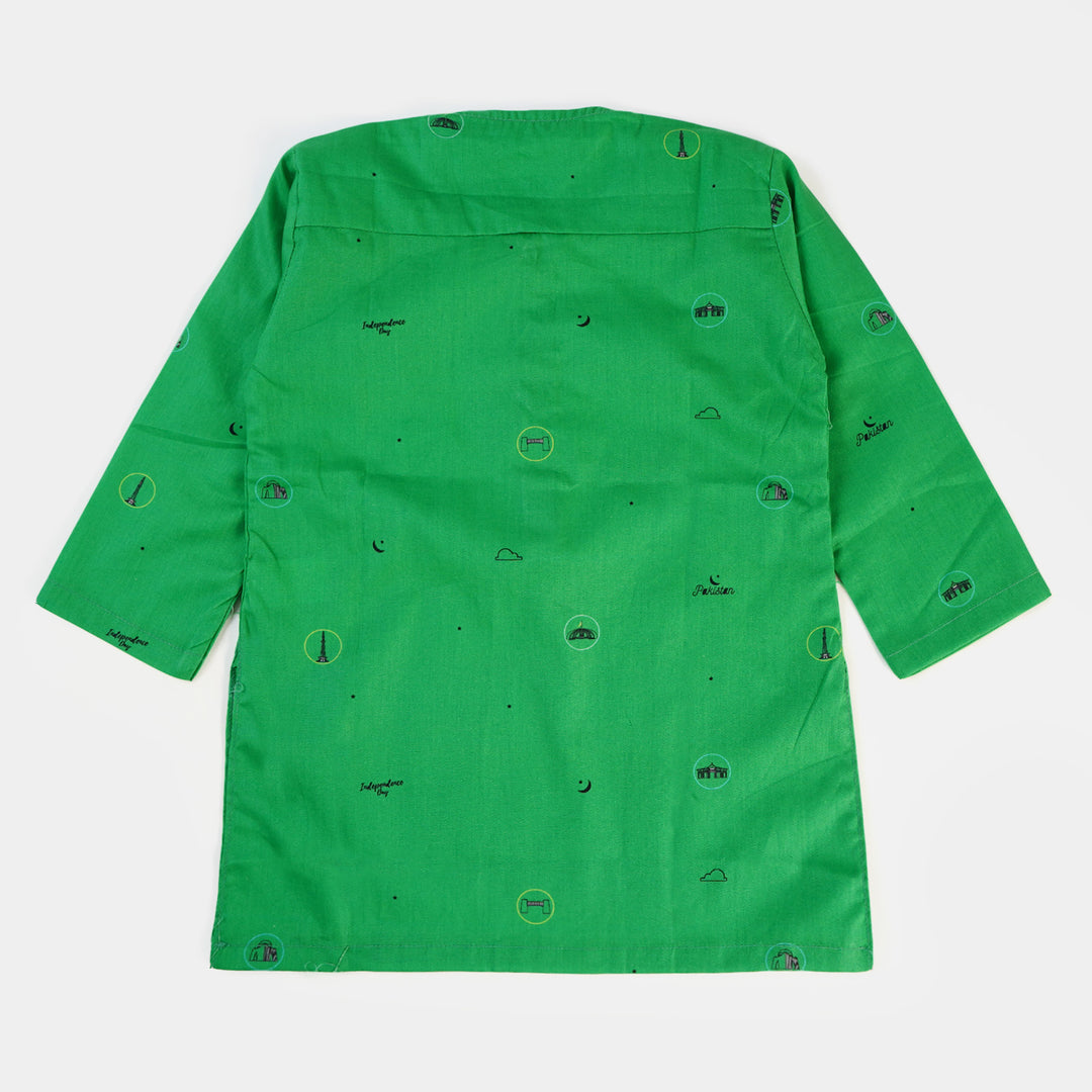 Infant Boys National Monument Kurta – Green