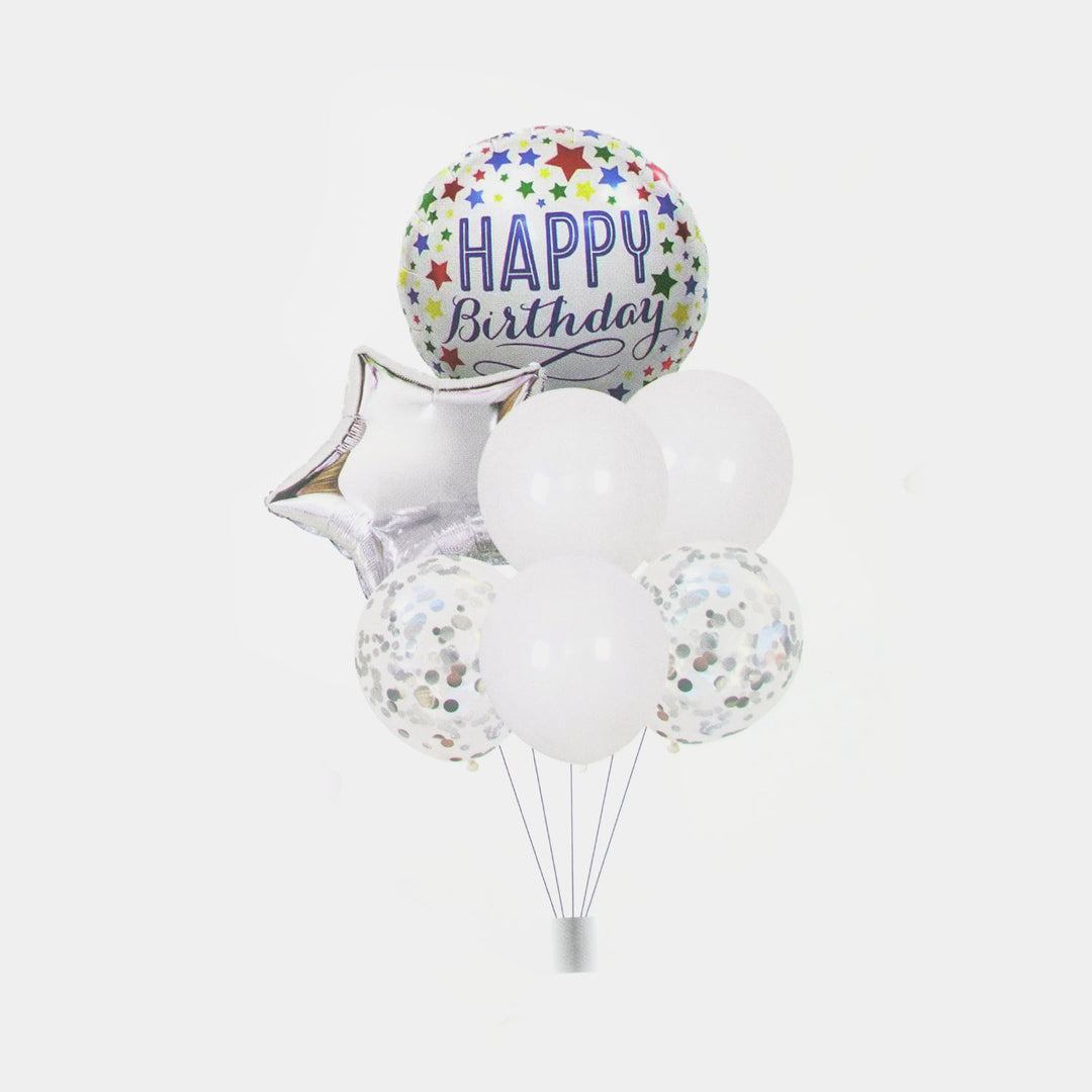 Happy Birthday Foil and Latex Balloon Bouquet Set