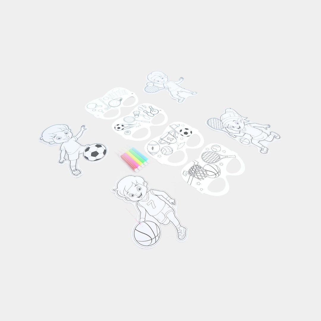 DIY Paper Mask & Character Cutout Coloring Set