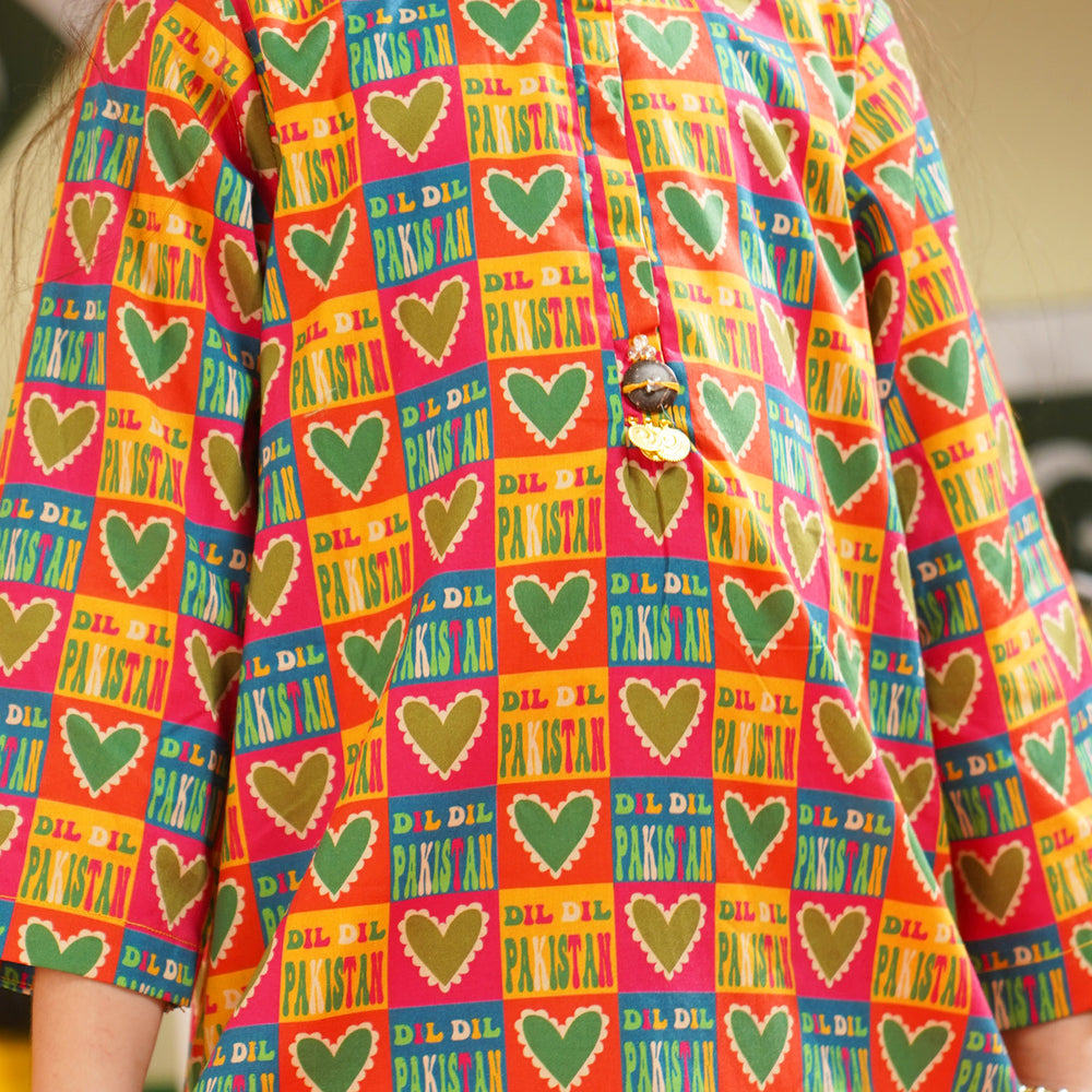 Girls 2Pcs Dil Dil Pakistan Suit – Multi