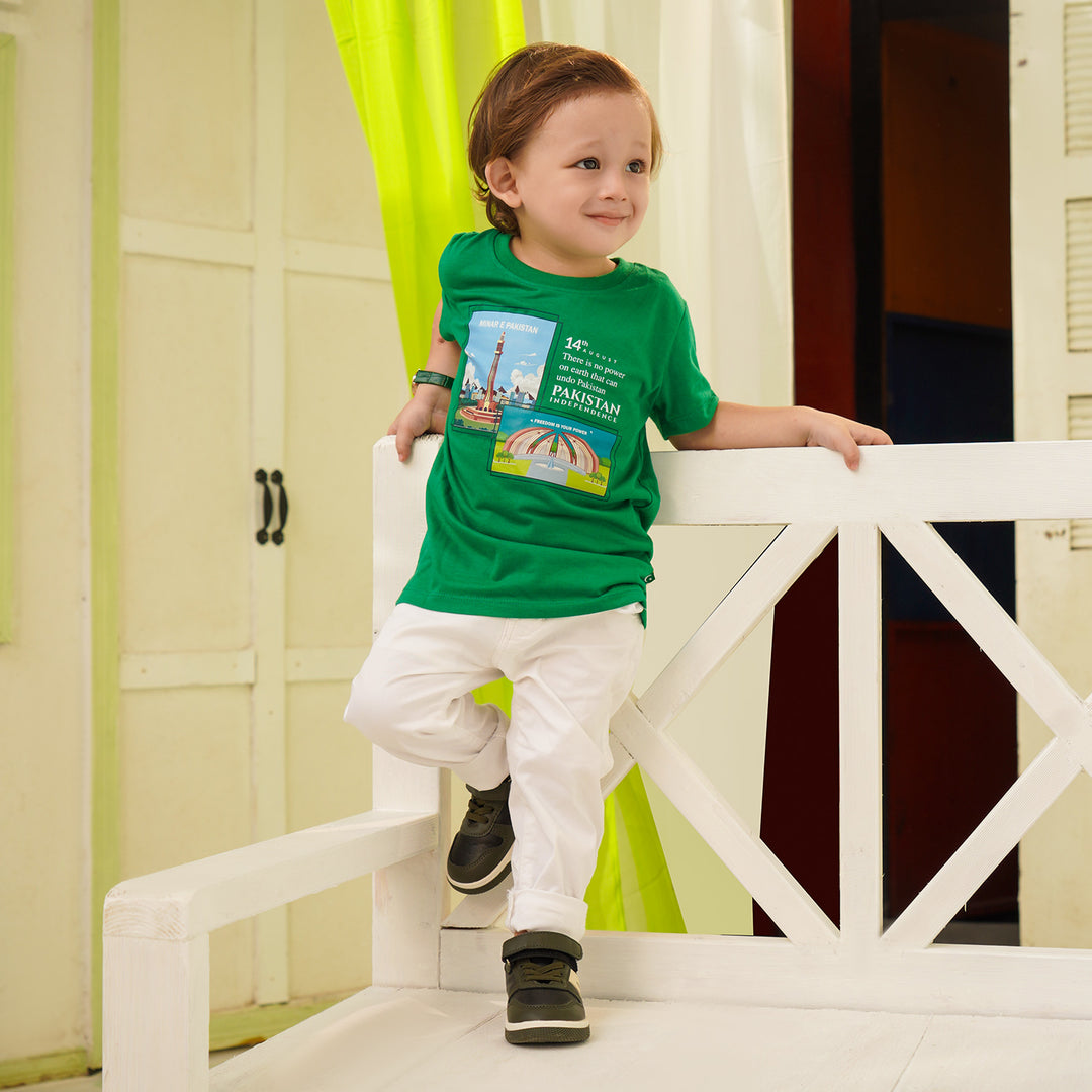 Boys Poly Cotton Jersey T-Shirt H/S GREEN REVOLUTION-Joly Green
