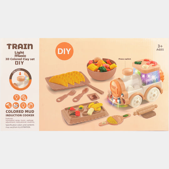 Kids Educational Color Clay Train Toy Set