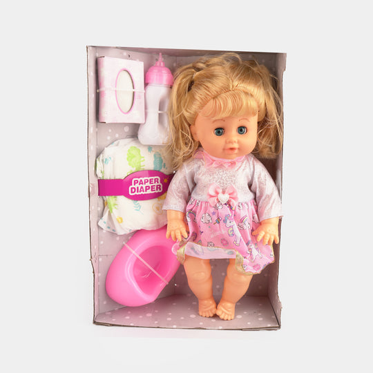 14" Doll Set with Play Accessories
