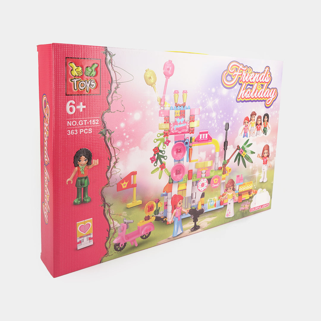Princess Holiday Building Block Toy Set with Colorful Lights