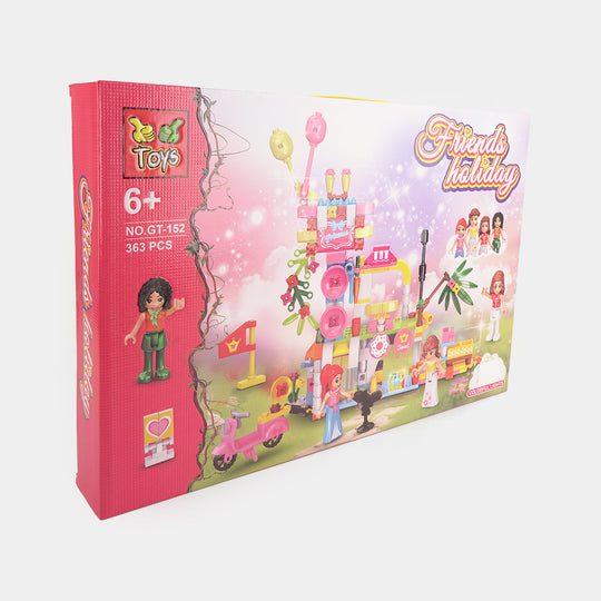 Princess Holiday Building Block Toy Set with Colorful Lights