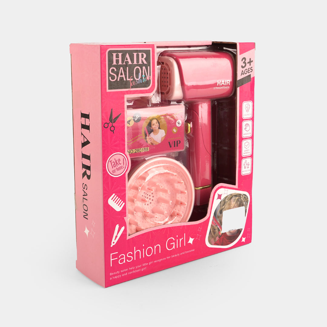 Children's Hair Dryer and Straightener Toy Set