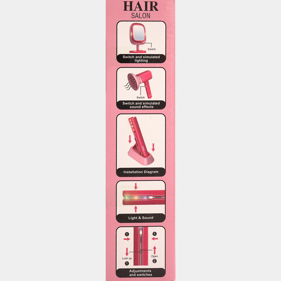 Children's Hair Dryer and Straightener Toy Set