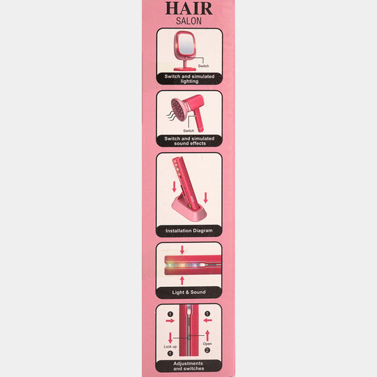 Children's Hair Dryer and Straightener Toy Set