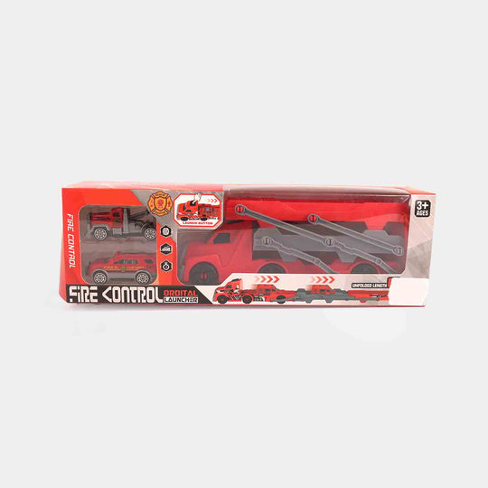 Multi-Level Vehicle Transporter and Toy Fire Truck