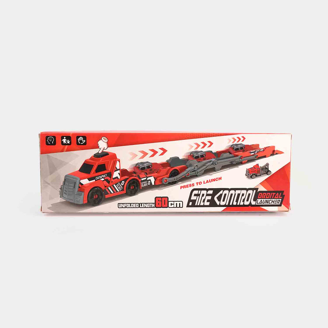 Multi-Level Vehicle Transporter and Toy Fire Truck