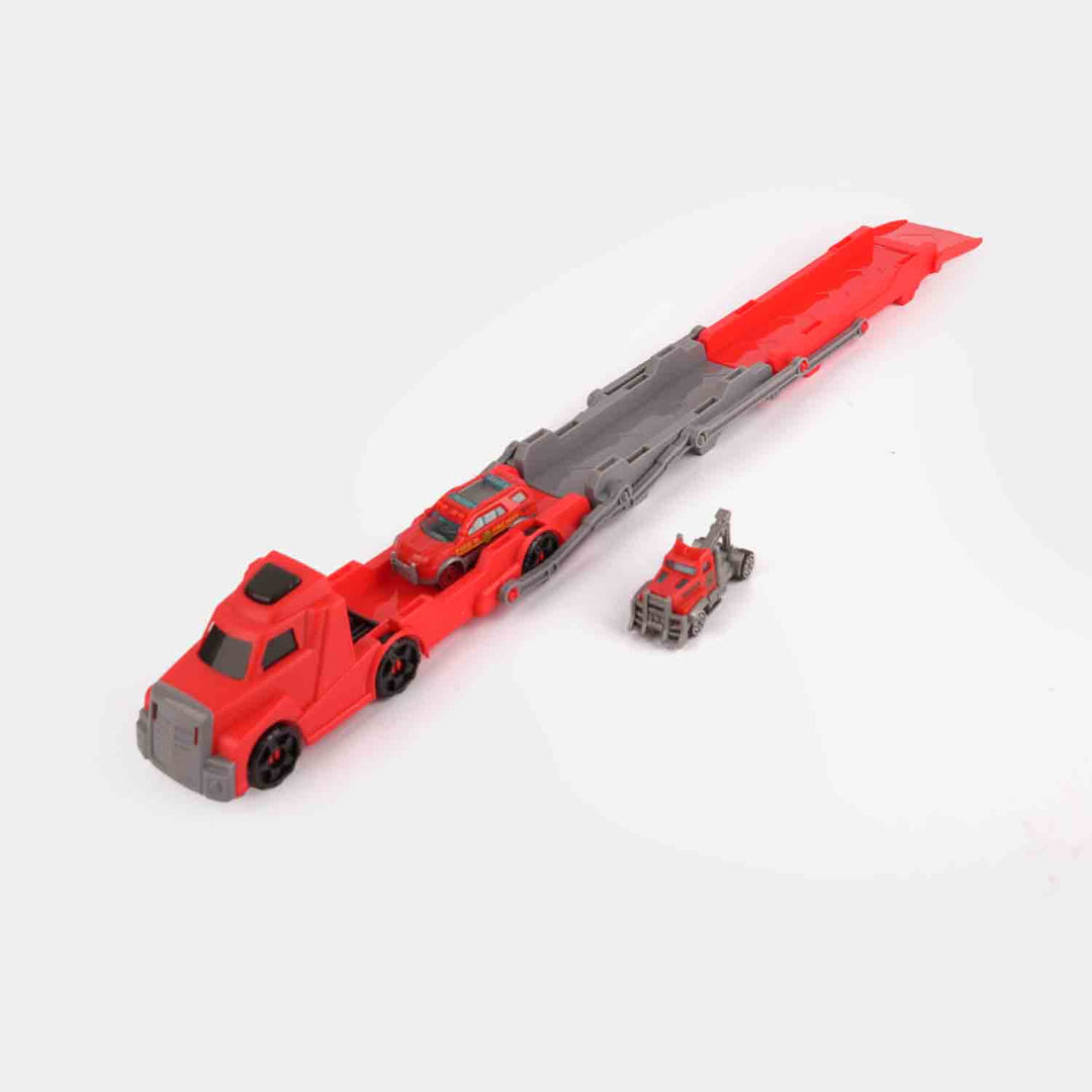 Multi-Level Vehicle Transporter and Toy Fire Truck