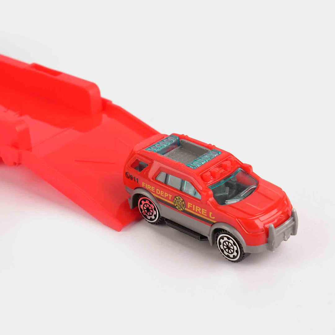 Multi-Level Vehicle Transporter and Toy Fire Truck