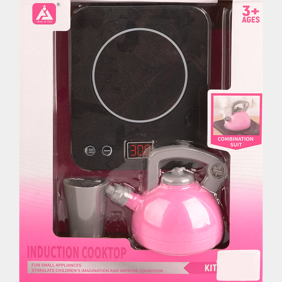 Kids Electronic Induction Cooktop and Kettle Playset