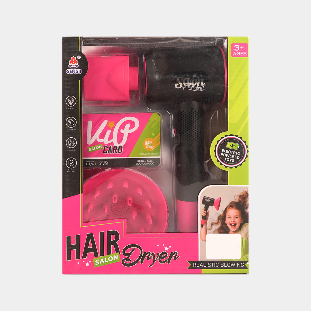 Kids Electric Toy Hair Dryer and Salon Styling Set