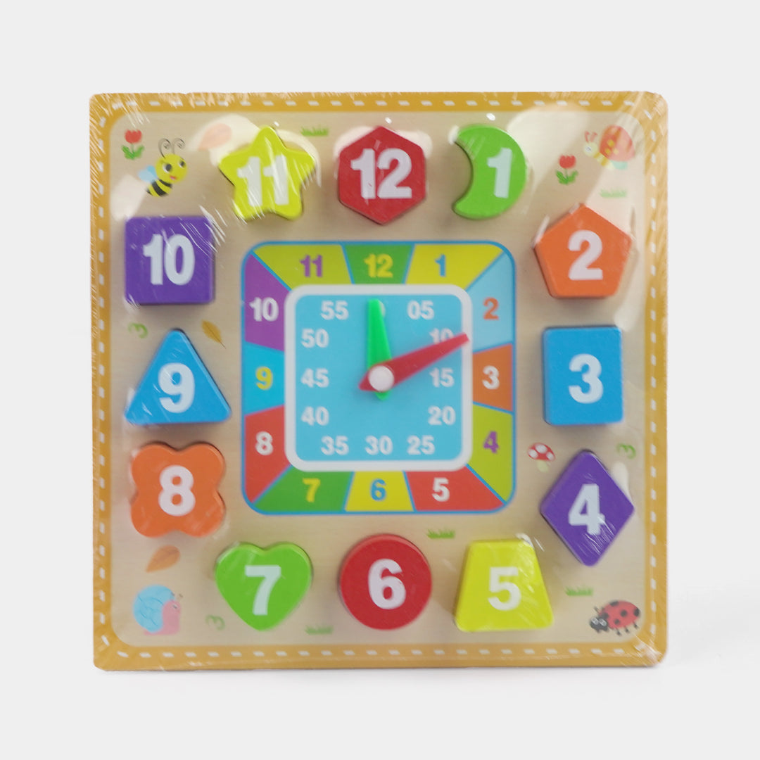 Wooden Shape Sorting Clock Puzzle