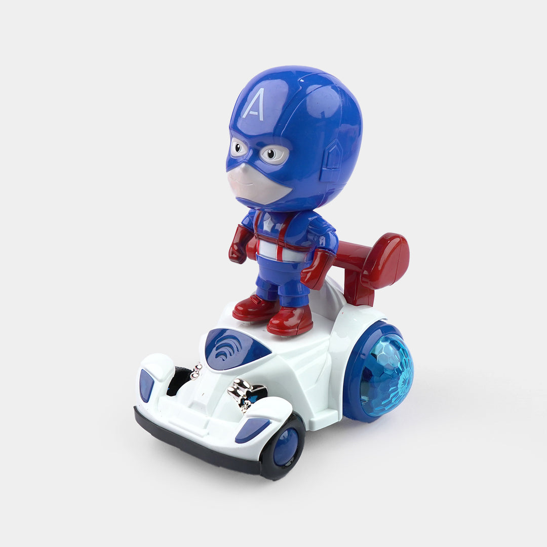 Children's Light-Up Musical Superhero Racing Car