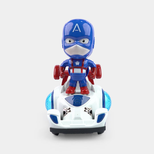 Children's Light-Up Musical Superhero Racing Car