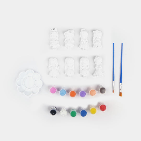Diy Doll Gypsum Art & Coloring Set for Kids