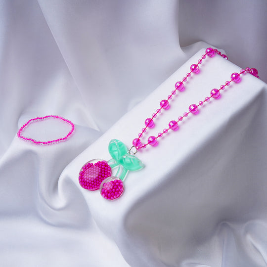 Girls Charm Beaded Necklace & Bracelet