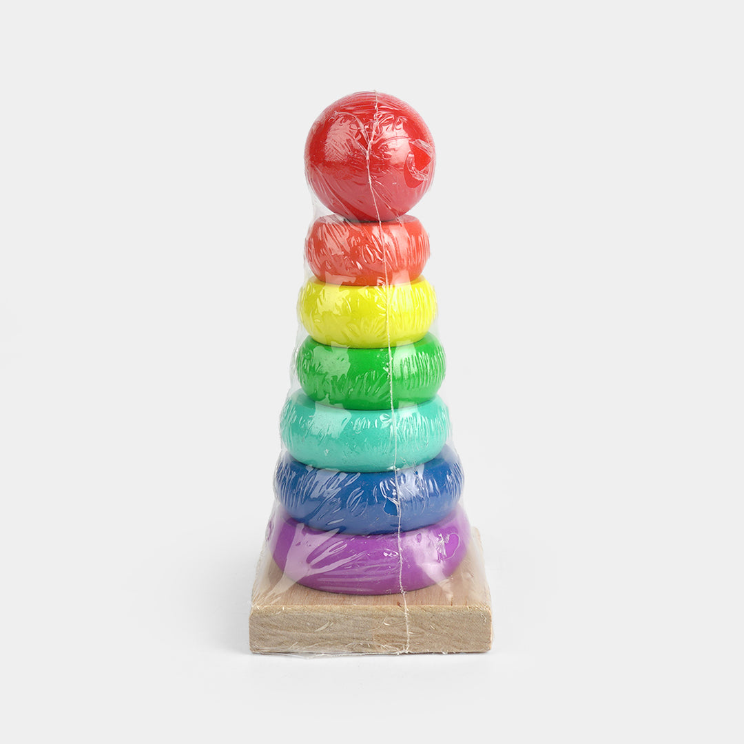 Rainbow Wooden Ring Stacking Tower Toy