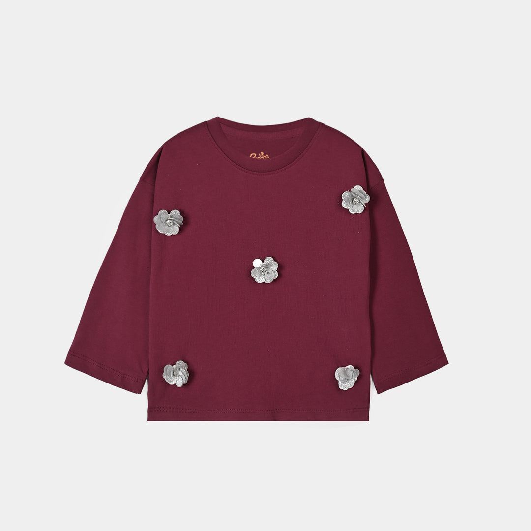 Girls Cotton Jersey T-Shirt Flowers-Rhododendron