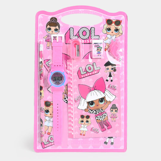Stationary Set With Wrist watch For Kids