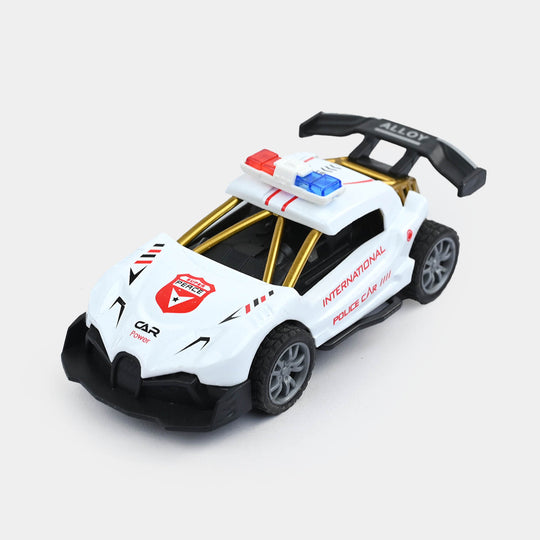 Alloy Pull-Back Racing Police Car