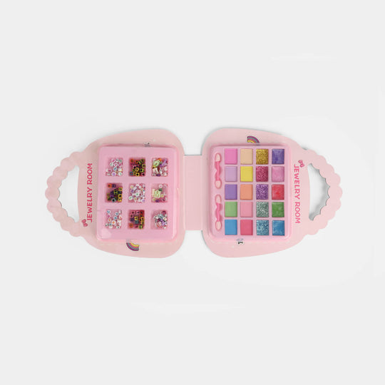 2-in-1 Handbag DIY Jewelry &amp; Makeup Studio Set