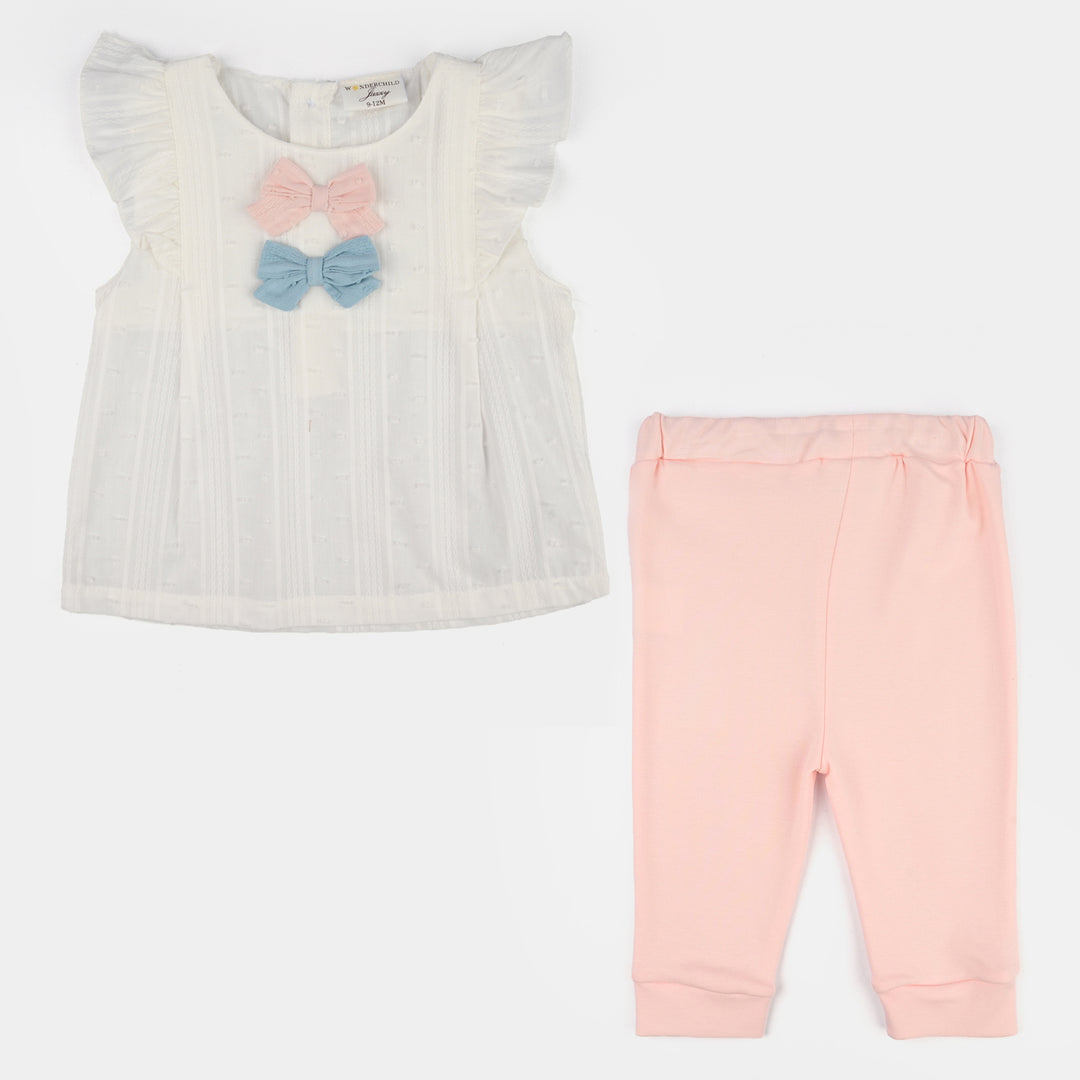 Infant Girls Jersey/Terry 2Pc Suit - Pink