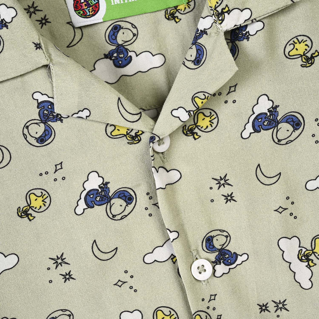 Infant Boys Linen Viscose Nightwear Space- Light Green