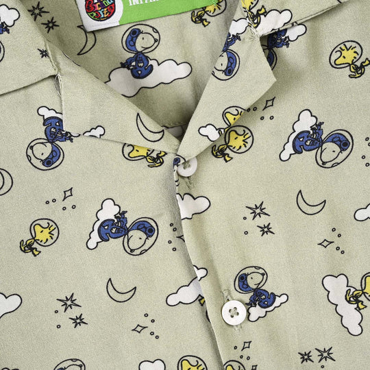 Infant Boys Linen Viscose Nightwear Space- Light Green