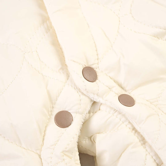 Infant Girls Polyester Quilted Romper-Off.White