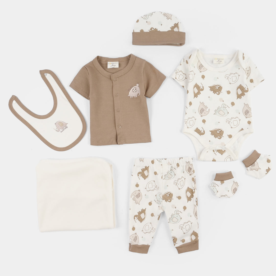Infant Boys Jersey/Terry 7Pc Gift Set 287-021-BROWN
