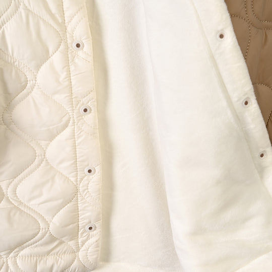 Infant Boys Polyester Quilted Jacket-Off White Brown