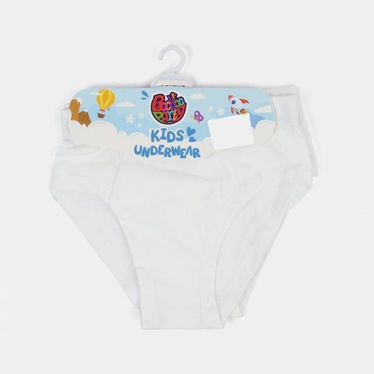 Boys Cotton Jersey Basic Briefs Pack of 2 - White