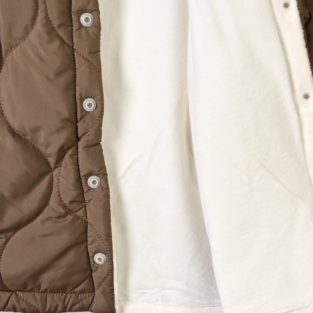 Infant Boys Polyester Quilted Suit-BROWN
