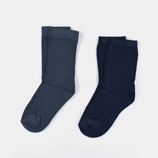 Infant Boys Cotton Pack of 2 Basic Socks – Navy/Grey