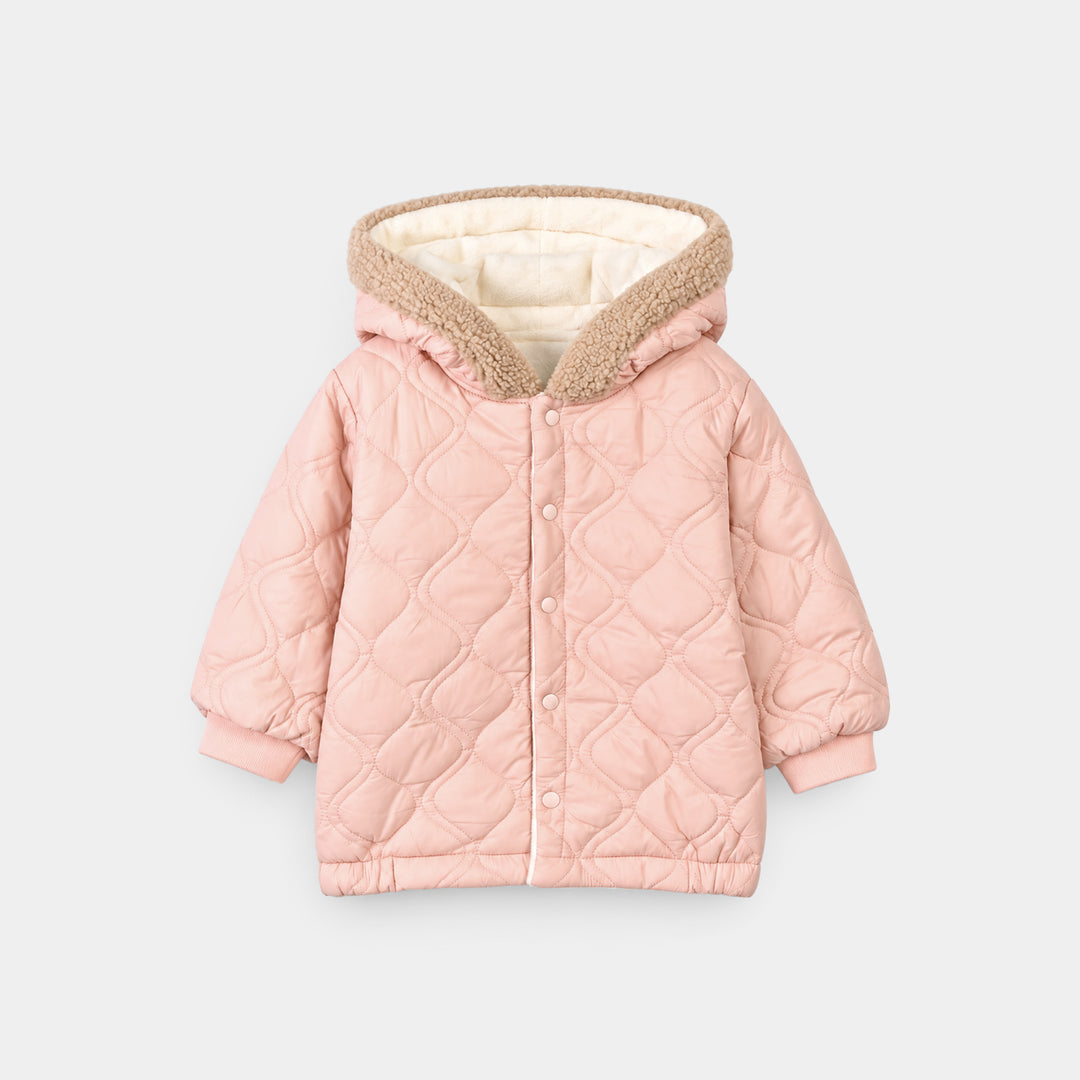 infant Girls Polyester Quilted Jacket-Pink