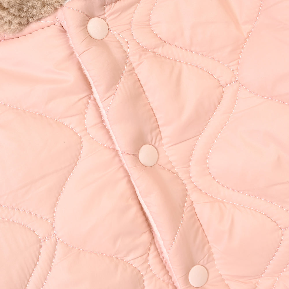 infant Girls Polyester Quilted Jacket-Pink