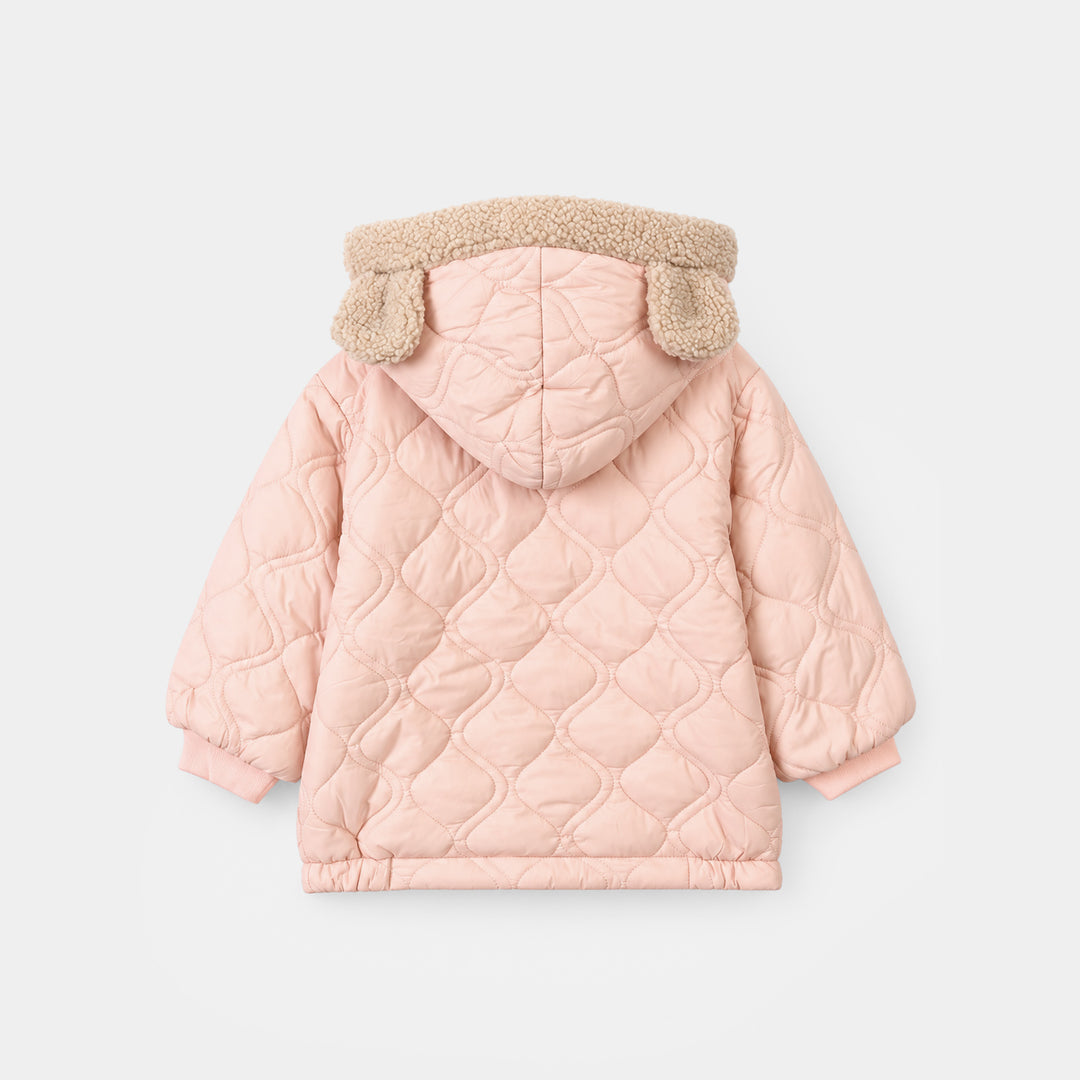 infant Girls Polyester Quilted Jacket-Pink